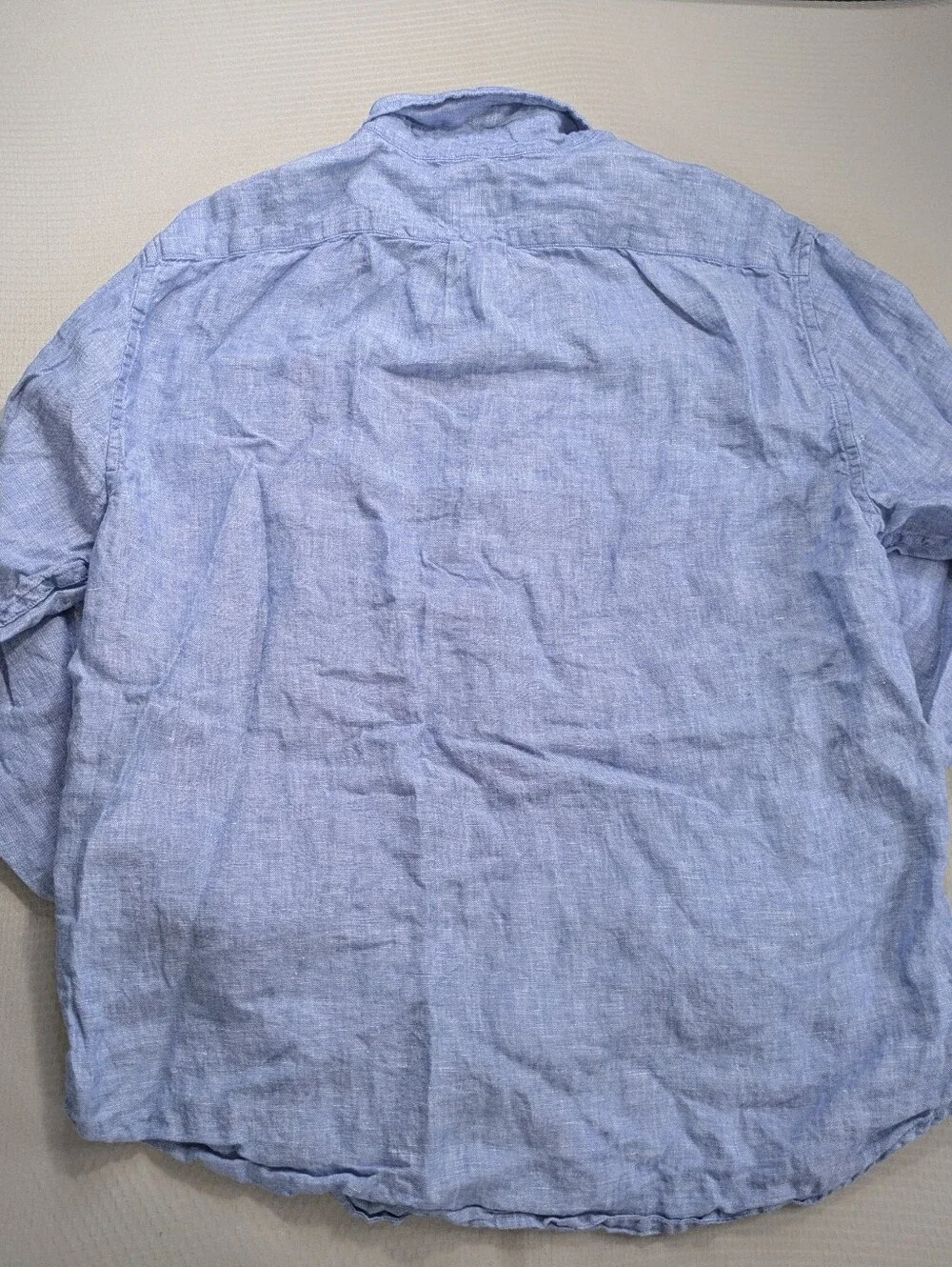 J.Crew Baird McNutt Irish Linen Slim Untucked Shirt Mens L Blue